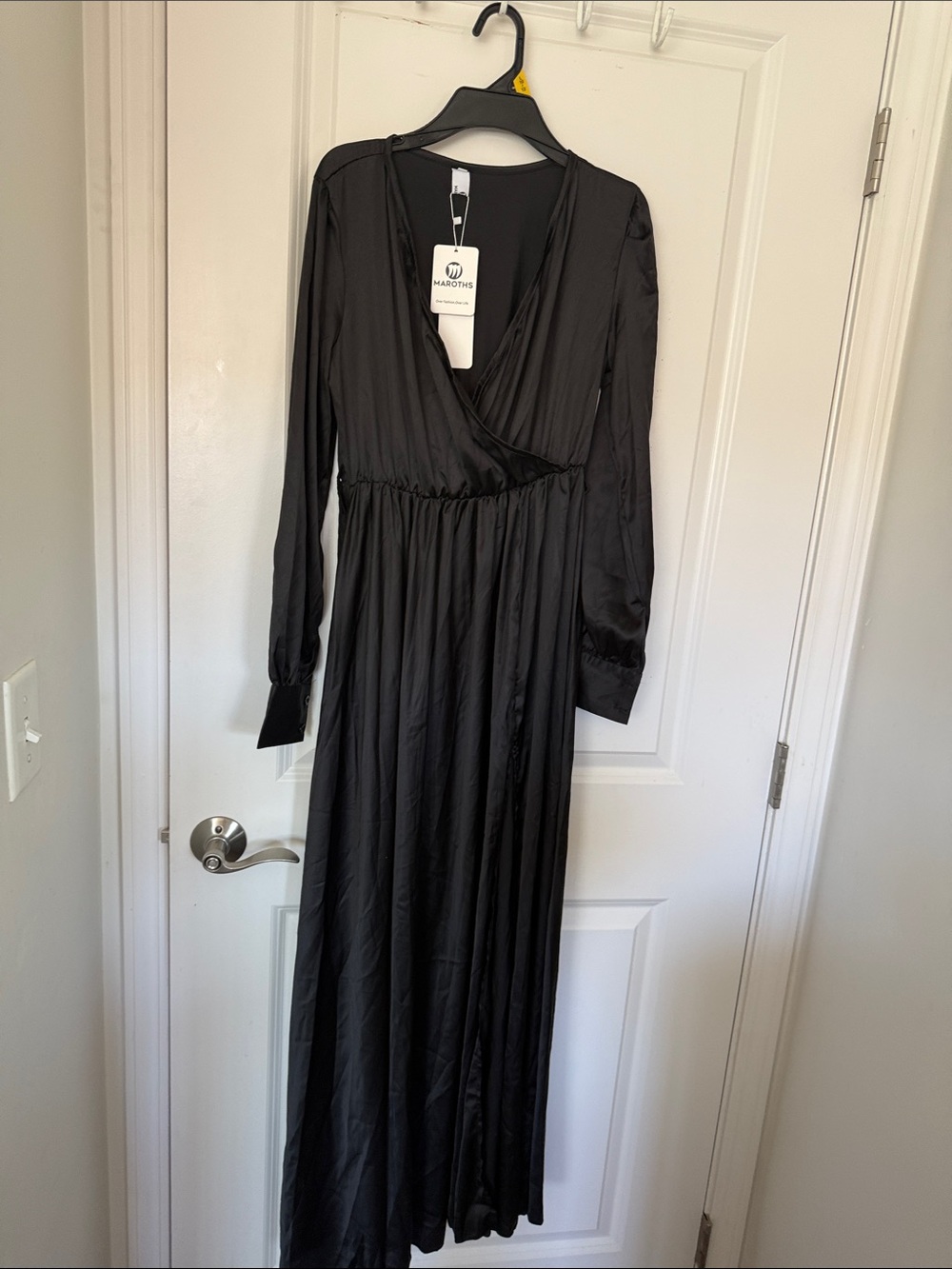 Marotts Black Long Sleeve Wrap Maxi Dress